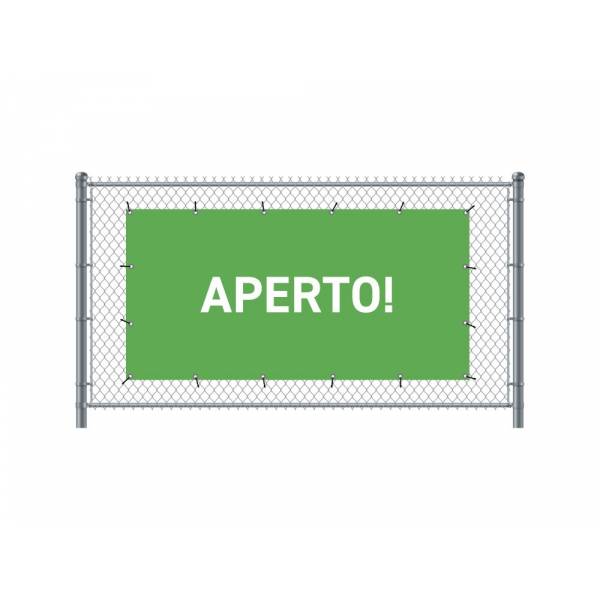 Zaun-Banner 200 x 100 cm Geöffnet Italienisch Grün