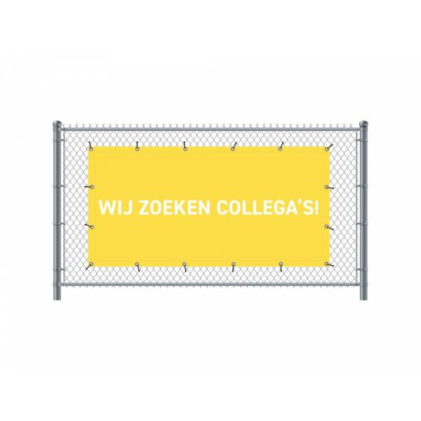 Zaun-Banner 200 x 100 cm Wir Stellen Ein Holländisch Gelb