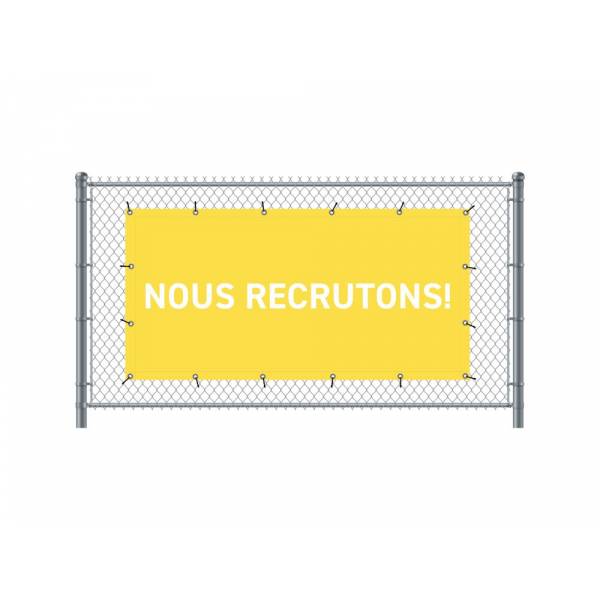 Zaun-Banner 200 x 100 cm Wir Stellen Ein Französisch Gelb
