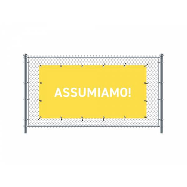 Zaun-Banner 200 x 100 cm Wir Stellen Ein Italienisch Gelb