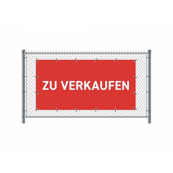 Zaun-Banner 300 x 140 cm Zu Verkaufen Deutsch Rot