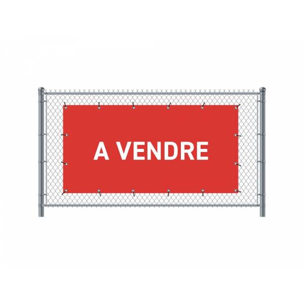 Zaun-Banner 200 x 100 cm Zu Verkaufen Französisch Rot