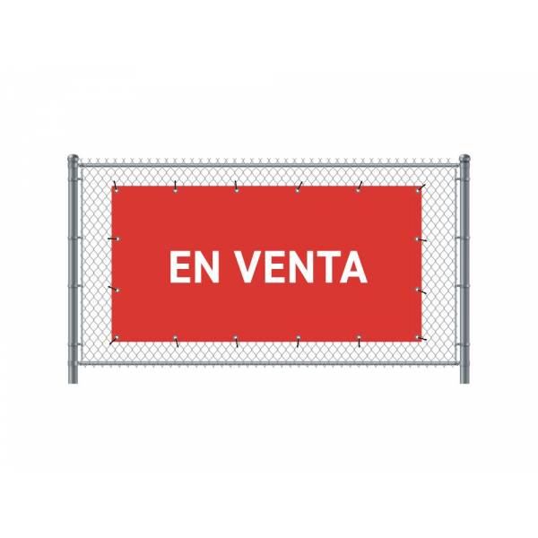 Zaun-Banner 300 x 140 cm Zu Verkaufen Spanisch Rot