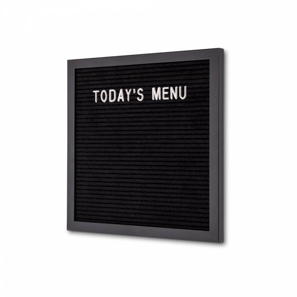 Letterboard Schwarz 30 x 30 cm, schwarzer Rahmen