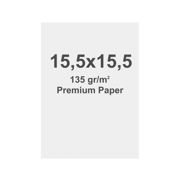 Premium Papier 135g/m2, Satin Oberfläche, 155 x 155 mm