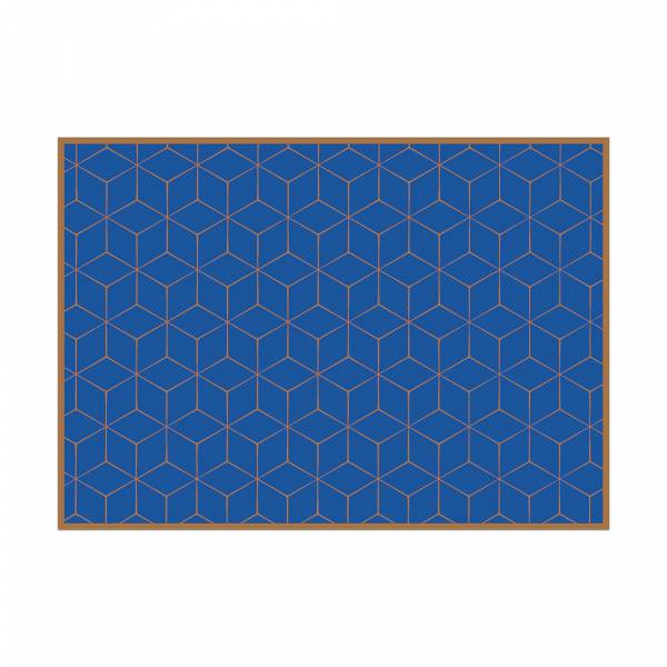 Tischsets Hexagon Blau-Braun