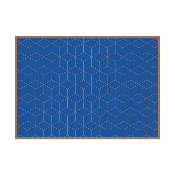 Tischsets Hexagon Blau-Braun