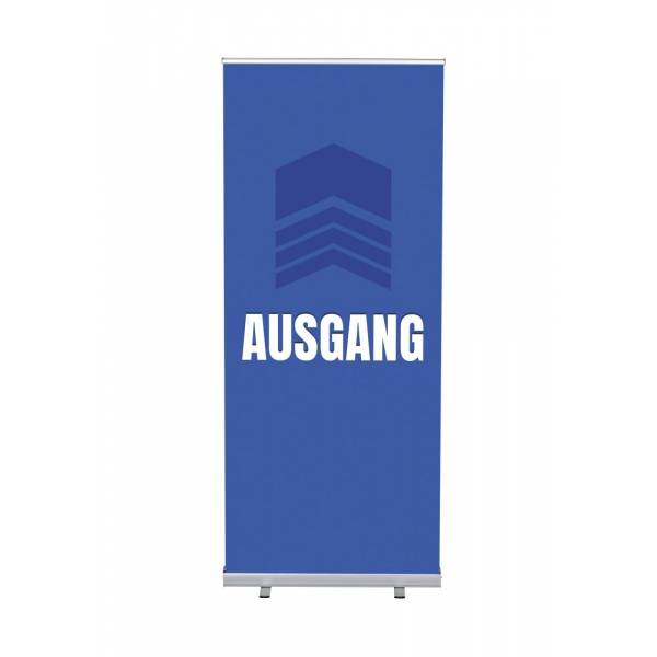 Roll-Banner Budget 85 Komplettset Ausgang Blau Deutsch