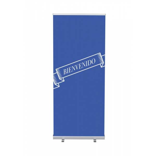 Roll-Banner Budget 85 Komplettset Willkommen Blau Spanisch