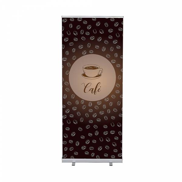 Roll-Banner Budget 85 Komplettset Kaffee Französisch