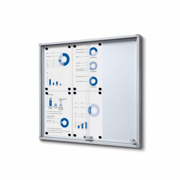 Indoor Lockable Showcase With Sliding Doors Slim With Safety Corners