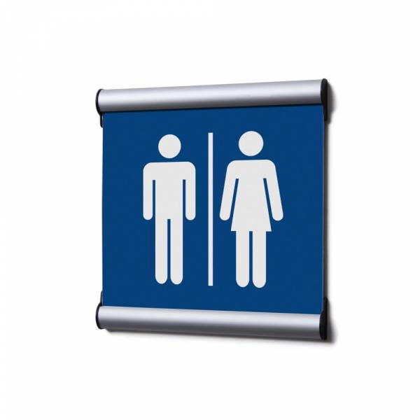 Türschild 15,5 x 15,5 cm Komplettset Herren/Damen Blau