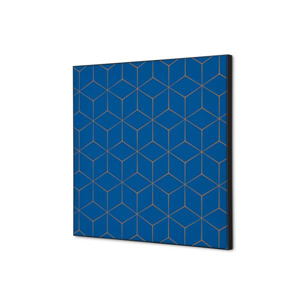 Spannstoff Wanddekoration SET 40 x 40 Hexagon Blau-Braun