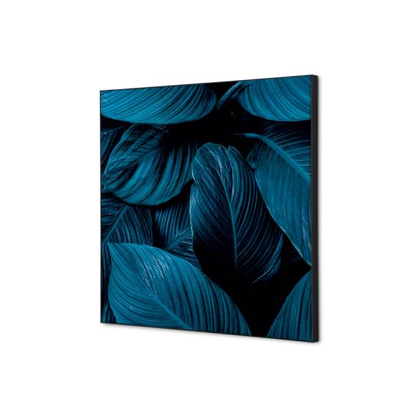 Spannstoff Wanddekoration SET 40 x 40 Botanische Blätter Blau