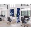 Textil Raumteiler Deko 100-200 Doppel Abstrakte Japanische Kirschblüte Blau - 26