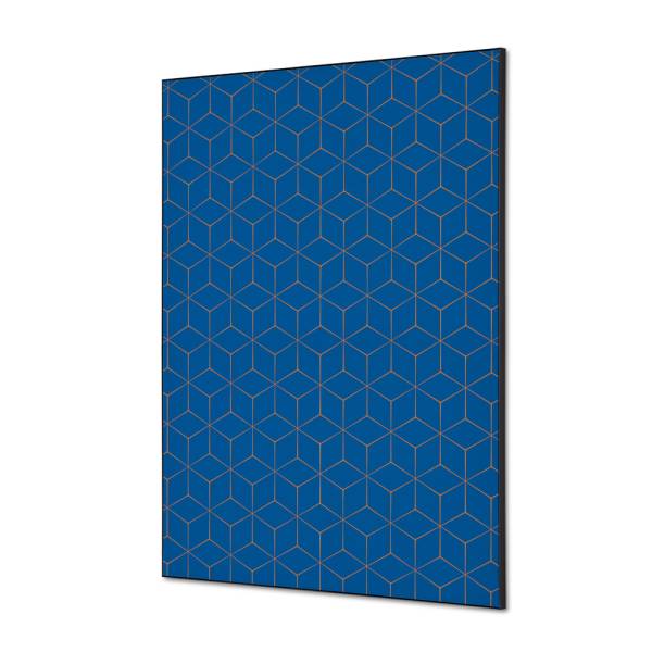 Spannstoff Wanddekoration SET A1 Hexagon Blau-Braun