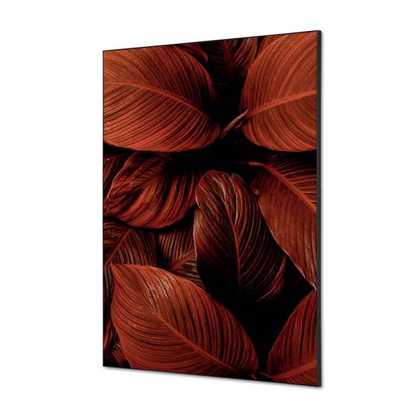 Spannstoff Wanddekoration SET A1 Botanische Blätter Rot