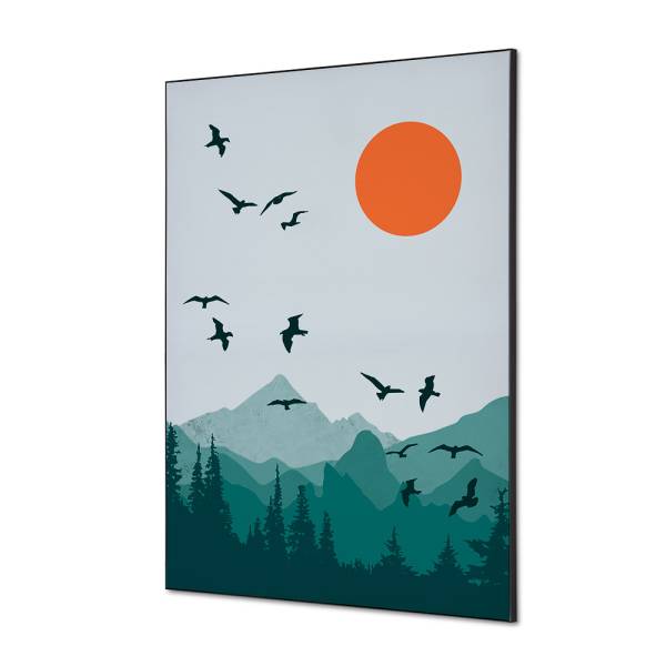 Spannstoff Wanddekoration SET A1 Sonne und Vögel