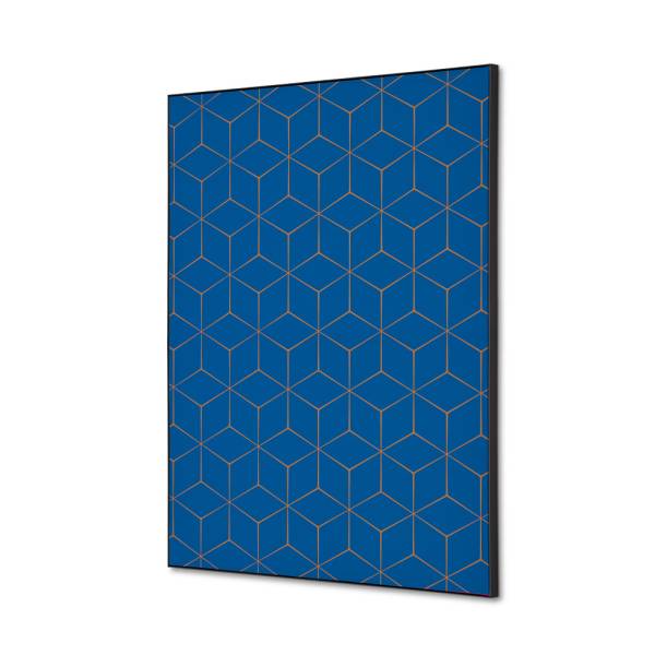Spannstoff Wanddekoration SET A2 Hexagon Blau-Braun