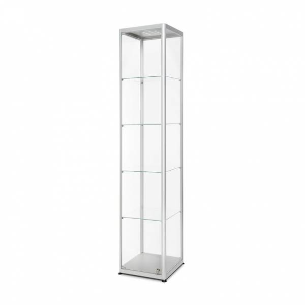 Glasvitrine bel. 400x2000x400 silber