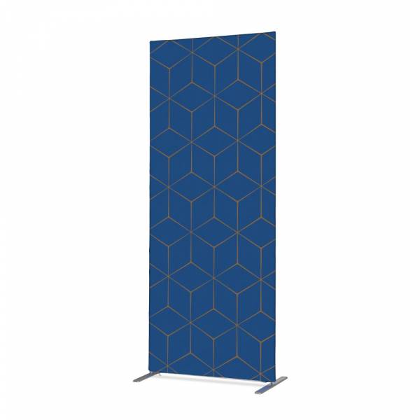 Textil Raumteiler Deko 85-200 Doppel Hexagon Blau-Braun