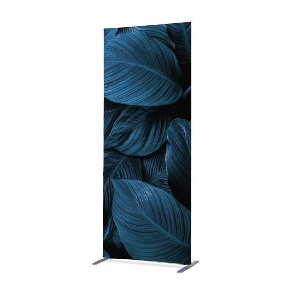 Textil Raumteiler Deko 85-200 Doppel Botanische Blätter Blau ECO