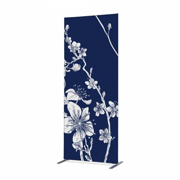 Textil Raumteiler Deko 85-200 Doppel Abstrakte Japanische Kirschblüte Blau